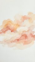 Abstract watercolor clouds in warm peach coral tones on textured paper background for artistic design projects and creative layouts.