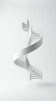 White DNA double helix structure with genetic code strands on clean background for medical research and biotechnology applications.
