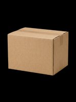 Closed cardboard shipping box isolated on transparent background, ready for packaging, logistics, e-commerce, and print-on-demand product mockups.