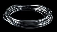 Glowing white circular lines forming dynamic rings against black background, abstract light trails creating luminous geometric pattern. Suitable for tech designs.