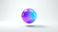 Glossy sphere with vibrant gradient from magenta to cyan, isolated on white background. Suitable for tech, design, and digital marketing projects.