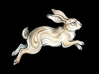 Jumping rabbit with tan and cream coloring, isolated on transparent background. Ready for t-shirt designs, clipart, stickers, print-on-demand products, and sublimation projects.
