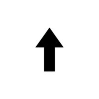 Black upward arrow icon isolated on white background for web design, user interface elements, navigation symbols and directional graphics.