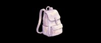 Lavender school backpack with multiple compartments and adjustable straps, isolated on transparent background. Ready for clipart, t-shirt design, stickers, print-on-demand products and sublimation projects.