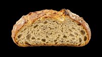 Artisan sourdough bread slice with rustic crust isolated on transparent background, ready for culinary design, food packaging, menu graphics, print-on-demand products and digital food illustrations.