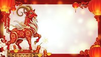 Chinese New Year festive background with red dragon, lanterns and fireworks. Traditional lunar celebration design for greeting cards and decorations.