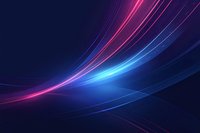 Abstract glowing pink and blue light trails on dark blue background, creating dynamic curved lines for technology or motion concept designs.