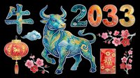 Taurus zodiac sign with decorative elements isolated on transparent background, ready for t-shirt design, clipart, stickers, sublimation, and print-on-demand products.