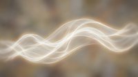Glowing light waves flowing across soft blurred background, creating ethereal energy effect suitable for abstract backgrounds and digital design projects.