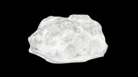 Clear ice chunk isolated on transparent background, ready for stickers, T-shirts, print on demand, sublimation, and clipart design use.