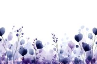 Watercolor purple wildflowers and botanical elements creating elegant floral border on white background for wedding invitations and feminine designs.