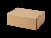 Cardboard shipping box isolated on transparent background, ready for packaging design, e-commerce graphics, product mockups, and print-on-demand applications.