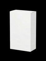 Blank white rectangular box isolated on transparent background, ready for packaging design, product mockups, branding, print-on-demand, and commercial applications.