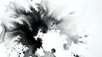 Abstract black ink explosion with dynamic splashes and splatters on white background. Artistic paint burst effect for creative design projects.