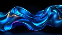 Luminous flowing abstract waves in vibrant electric blue and purple colors against black background create dynamic motion effect for modern design projects.