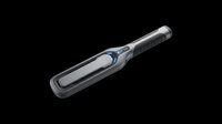 Handheld metal detector wand with blue accent stripe isolated on transparent background, ready for security, safety, and design applications like clipart and print-on-demand products.