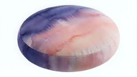 Watercolor gradient sphere transitioning from deep navy blue to soft blush pink, isolated on white background for design projects, branding, and digital applications.