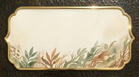 Vintage ornate frame with gold border and botanical watercolor elements, isolated on cream background for design projects.