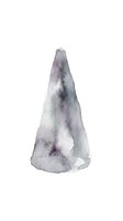 Isolated watercolor cone shape in muted purple and gray tones on white background, suitable for graphic design, clipart, and creative projects.