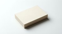 Blank cream colored hardcover book with closed pages isolated on white background, ready for cover design, branding, and publishing mockups.