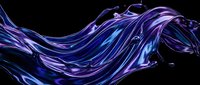 Flowing liquid waves in vibrant purple and blue neon colors against dark background, suitable for modern design, tech backgrounds, and digital art projects.