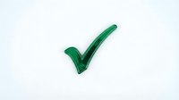 Green checkmark symbol isolated on white background for approval confirmation and success validation in business presentations.