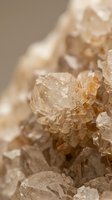 Closeup of translucent citrine quartz crystals with golden and clear tones clustered together, showcasing natural mineral formations and geological specimens for educational and decorative purposes.