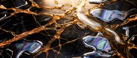 Abstract neural network with glowing synapses and iridescent nodes on dark background for medical education and neuroscience research presentations.