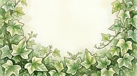 Lush green ivy leaves frame a cream background, creating an elegant botanical border suitable for invitations, cards, and design projects.