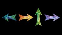 Colorful watercolor arrows pointing in different directions, isolated on transparent background. Great for t-shirt design, stickers, clipart, print on demand, and sublimation projects.
