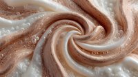 Creamy chocolate and vanilla swirl with glossy texture and smooth flowing curves creating luxurious dessert background for culinary and food design projects.