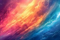 Vibrant sunset sky with dramatic clouds in pink, orange, and turquoise colors creating an ethereal atmospheric backdrop suitable for nature and abstract designs.