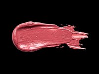 Cosmetic lipstick swatch in coral pink shade isolated on transparent background, ready for beauty product design, makeup tutorials, print-on-demand and sublimation projects.