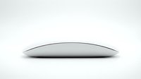 White wireless computer mouse on white background, side view. Sleek modern design for technology, office, and digital workspace concepts.