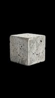 Rough concrete cube with porous gray texture, isolated on transparent background. Ready for T-shirt design, stickers, print on demand, posters, and digital clipart use.