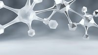 White molecular structure network with interconnected nodes and bonds on clean background for scientific research presentations.
