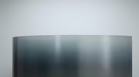Curved metallic cylinder with brushed steel surface and gradient lighting effect, isolated on white background for design and product mockup use.