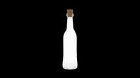 Clear glass bottle with cork stopper, isolated on transparent background, ready for t-shirt design, stickers, clipart, print on demand, and sublimation projects.
