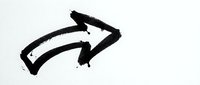 Hand-drawn curved arrow pointing right, isolated on white background, suitable for web design, presentations, infographics, and educational materials.