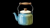 Vintage teakettle with wooden handle isolated on transparent background, ready for t-shirt designs, clipart, stickers, print-on-demand products and sublimation projects.