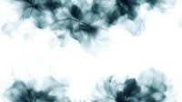 Ethereal teal watercolor flowers with delicate petals floating on white background, creating dreamy floral composition. Soft transparent blooms for wedding designs.