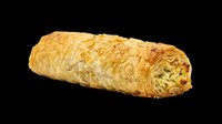 Baked pastry roll with golden, flaky layers isolated on transparent background. Ready for food packaging, menus, recipe blogs, print-on-demand products, and culinary design projects.