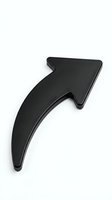 Black curved arrow pointing upward right on white background, isolated 3D object for web design, business growth, direction, and navigation graphics.