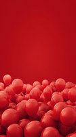 Vibrant red balloons clustered at bottom against rich crimson background, creating festive atmosphere for celebration designs.