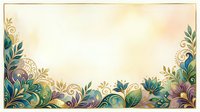 Ornamental floral border frame with peacock feathers, gold scrollwork, and botanical elements on cream background. Isolated design element suitable for invitations, certificates, and decorative layouts.