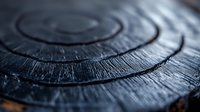 Textured dark wooden surface with concentric circular patterns showing natural grain detail and craftsmanship.