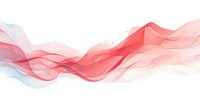 Flowing abstract red and blue transparent waves create dynamic movement against white background, suitable for modern business designs and presentations.