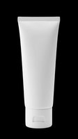 Blank white cosmetic tube mockup isolated on transparent background, ready for branding, packaging design, print on demand, stickers, and digital product presentations.