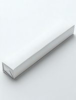 Minimalist white folded paper bar on light background, creating subtle shadows and geometric shapes. Clean design element for modern compositions.
