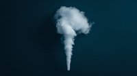 Rising white steam plume against dark background creates dramatic contrast, vapor trail ascending vertically in controlled stream for atmospheric effect.